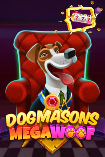Dogmasons Mega Woof jackpot pokie tile: a dog on a red throne