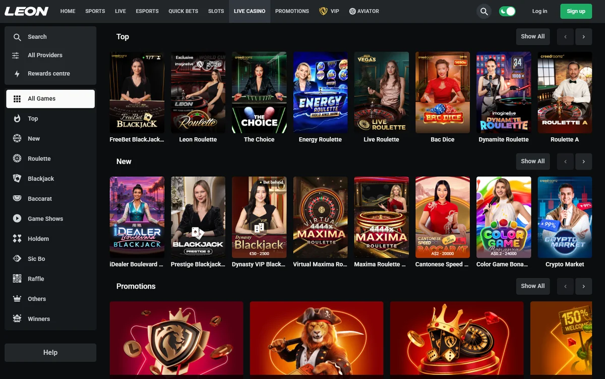LEON Live Casino Australia