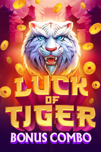 Luck of Tiger Bonus Combo pokie tile: a white tiger among falling gold coins