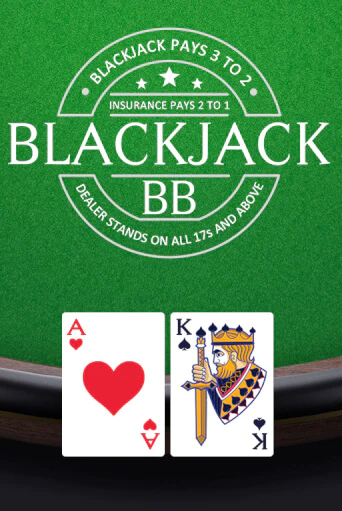 Blackjack BB table game tile with an ace and a king on green baize
